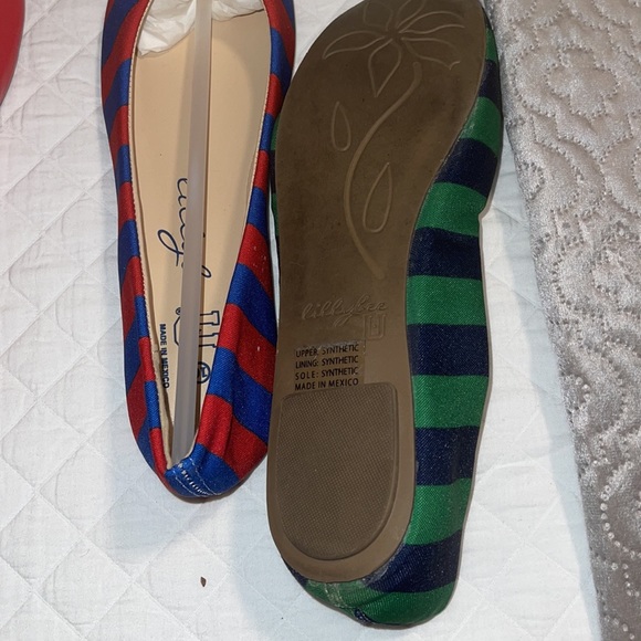 Sam &Libby leather flat with bow size 11  2 pair of Lilly Bee stripe - Picture 4 of 5